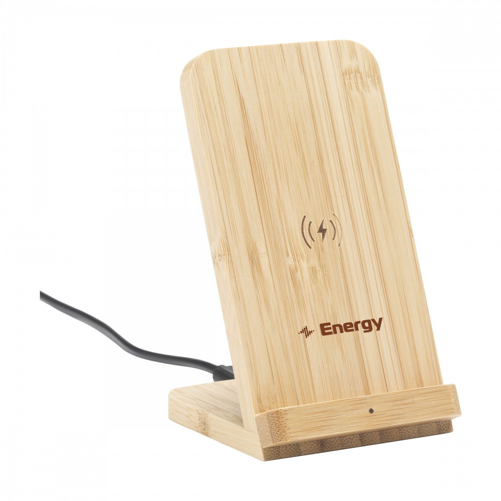 Drahtloser Telefonhalter aus Bambus
